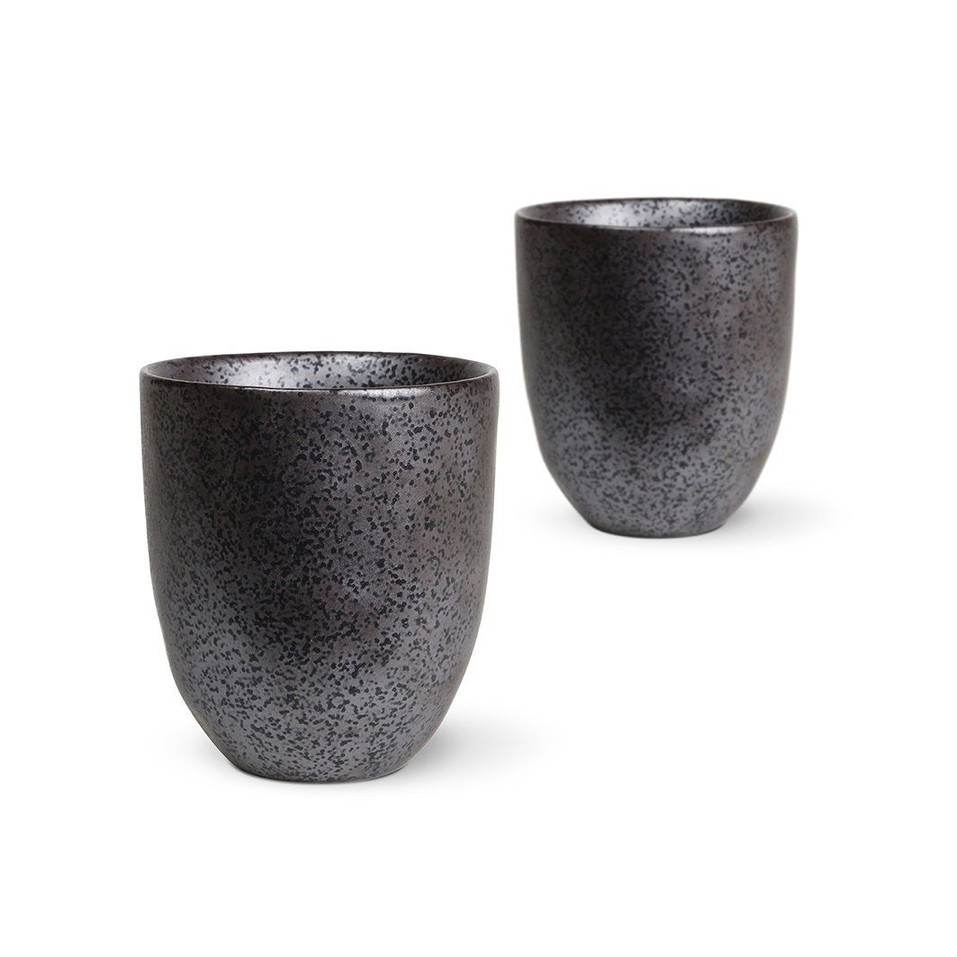 Set of 2 Earth latte cups black