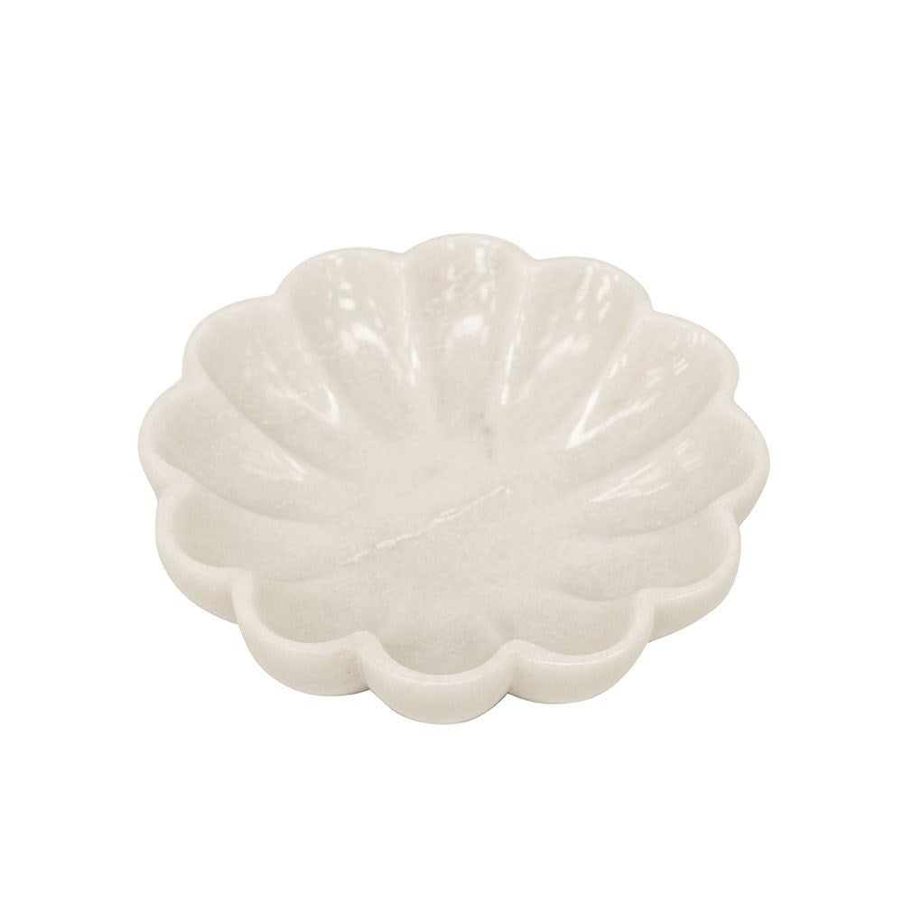 Flora pleated marble dish 20cm