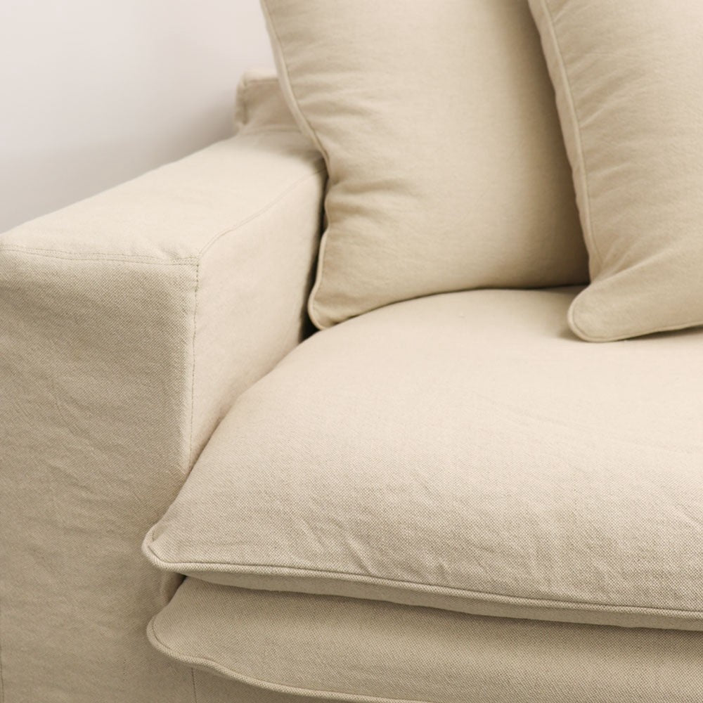 Asher Slip Cover 3.5 seater Sofa oatmeal