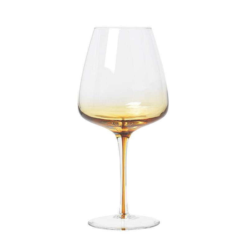 Broste Red wine glass amber