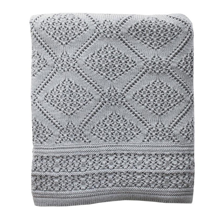Merino baby blanket diamond dark grey