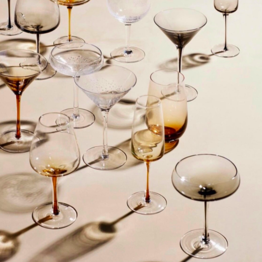 Broste champagne glass amber
