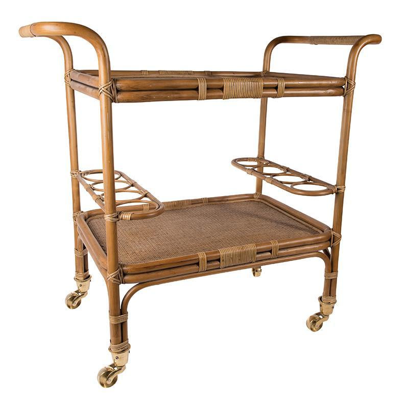 Carlo rattan drinks trolley