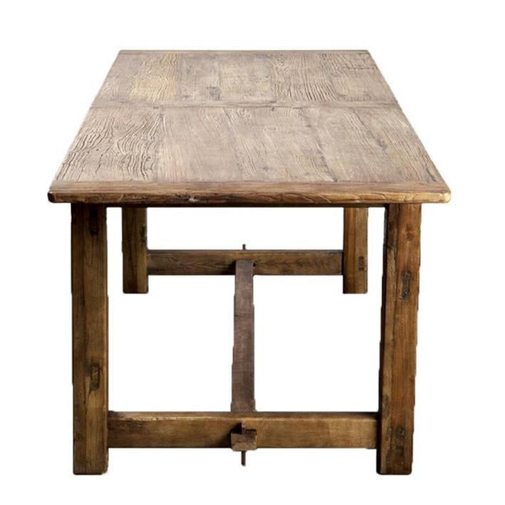 Reclaimed elm wood dining table