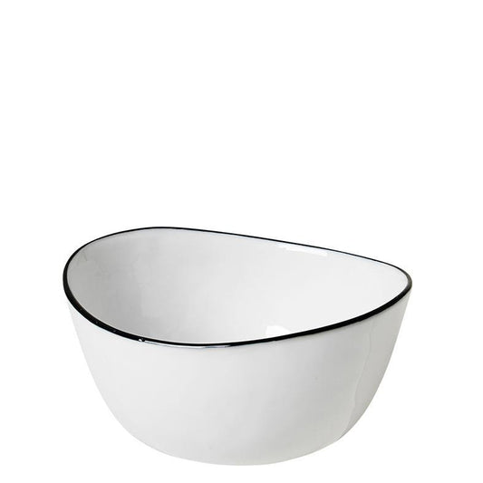Broste small bowl white with black rim 10cm