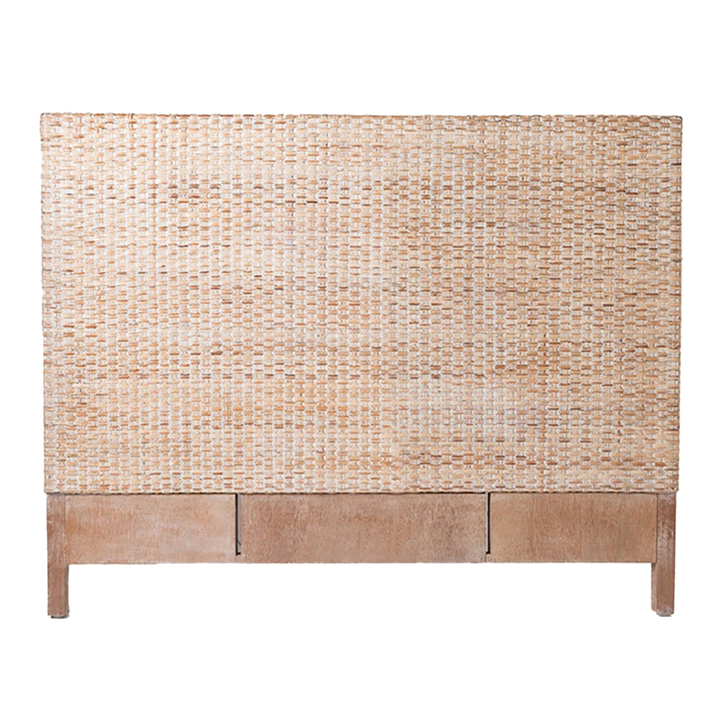 Rattan bedhead whitewash finish