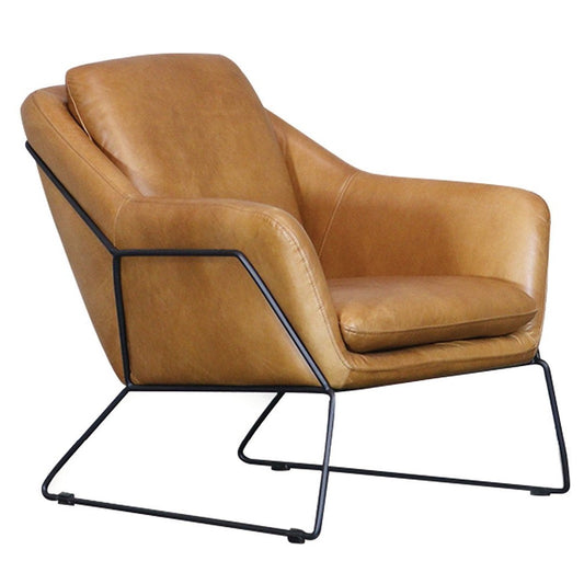 Workshop leather armchair tan