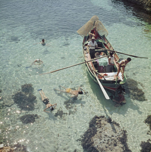 Slim Aarons 'Snorkelling in the Shallows' photographic print