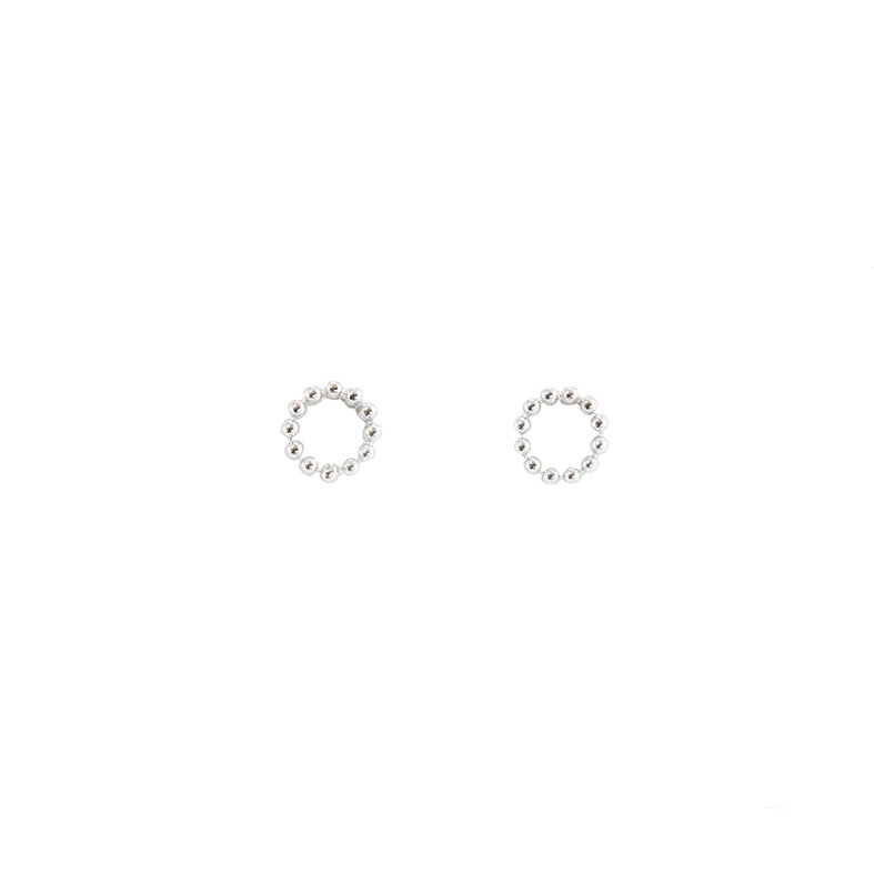 Dot circle earrings silver