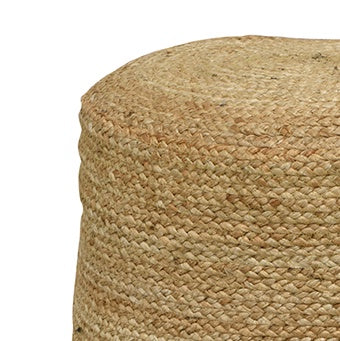 Round braided jute ottoman