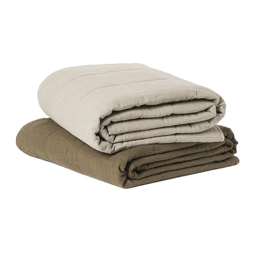 Linen quilted blanket ivy