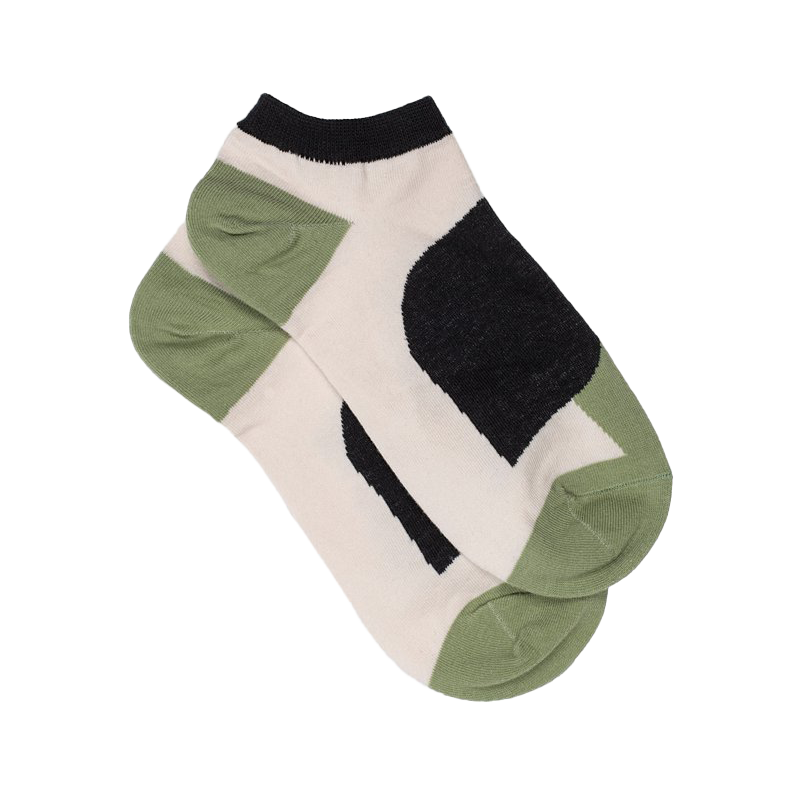 Ankle socks abstract print sage