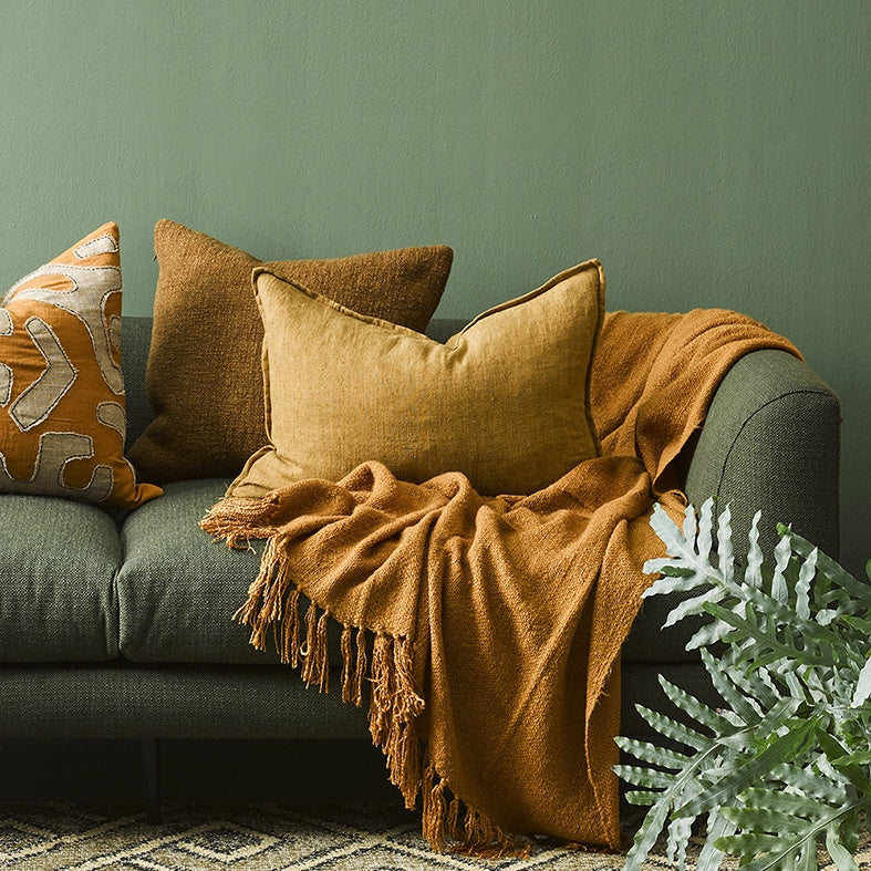 Arcadia linen cushion cover cumin 40 x 60cm