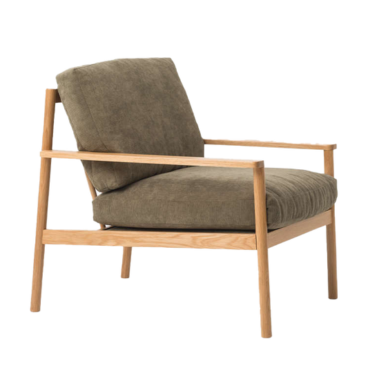 NZ made upholstered armchair cruze cord