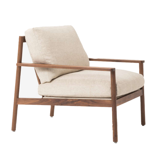 NZ made upholstered armchair husk fabric