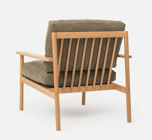 NZ made upholstered armchair cruze cord