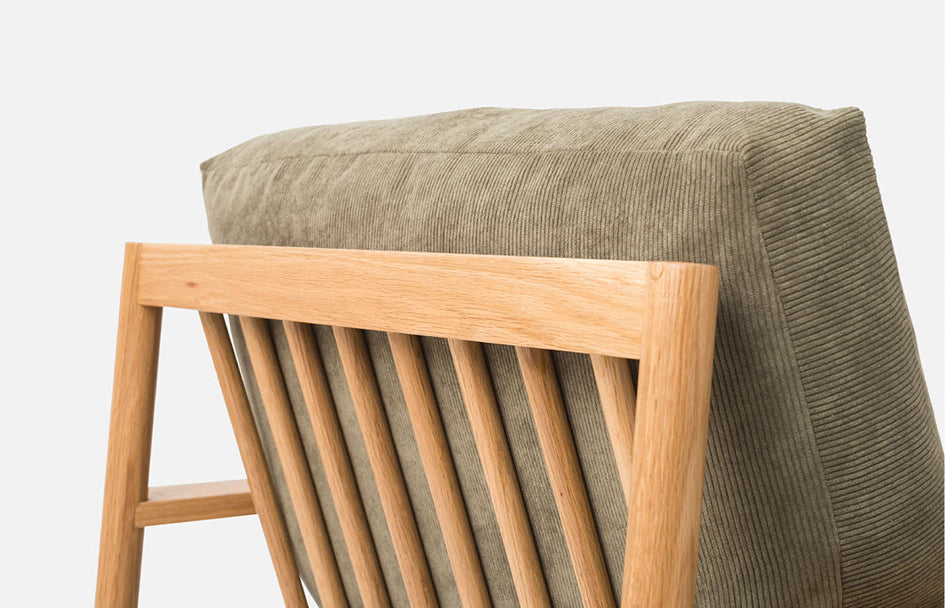 NZ made upholstered armchair cruze cord