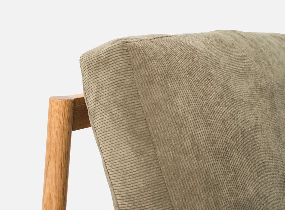 NZ made upholstered armchair cruze cord