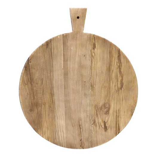 Artisan round serving board w handle 50cm