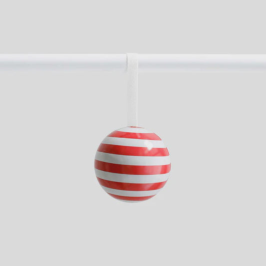 Xmas tin bauble candy stripe