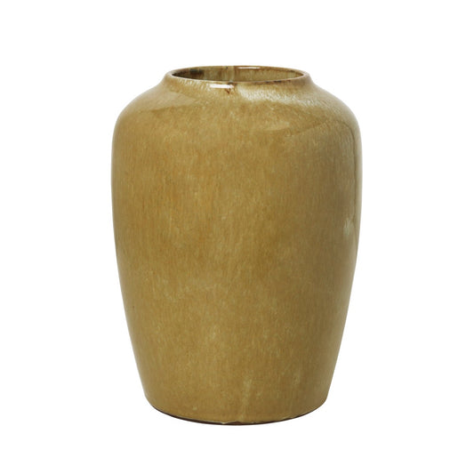 Broste mustard ceramic vase 24cm