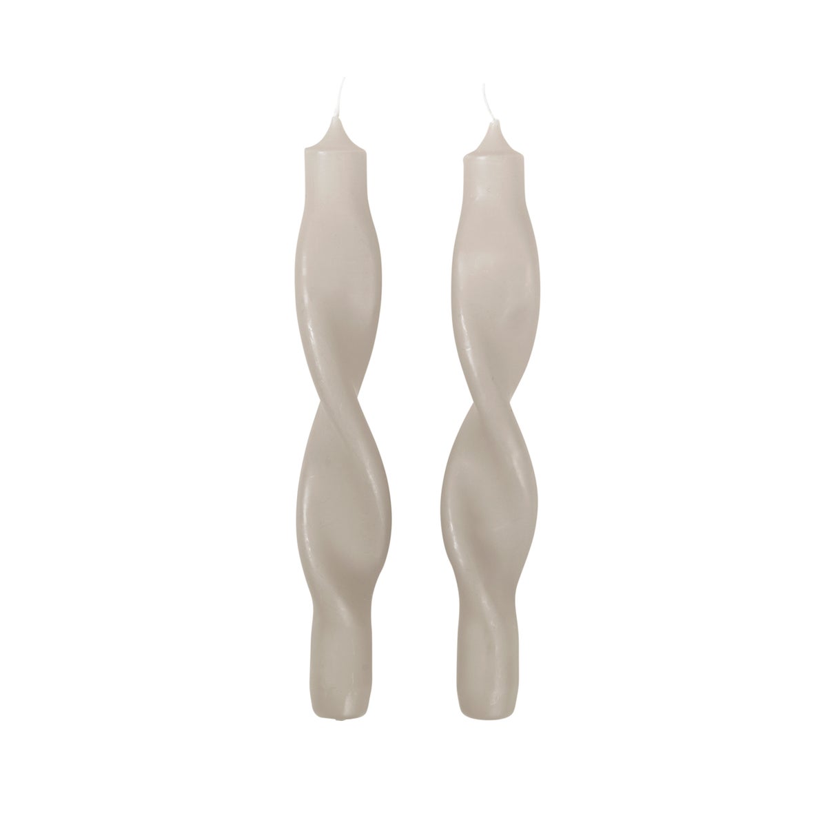 Broste set of 2 twist candles linen