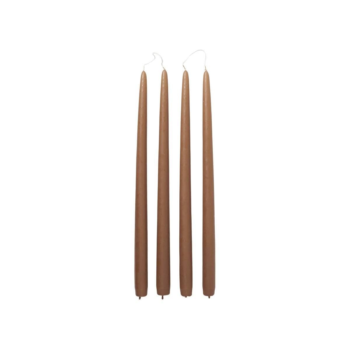 Broste set of 4 tall taper candles 38cm mocca