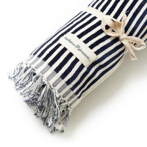 Beach towel navy stripe