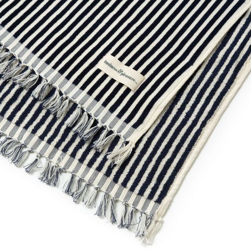 Beach towel navy stripe