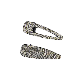 Black printed hair clip