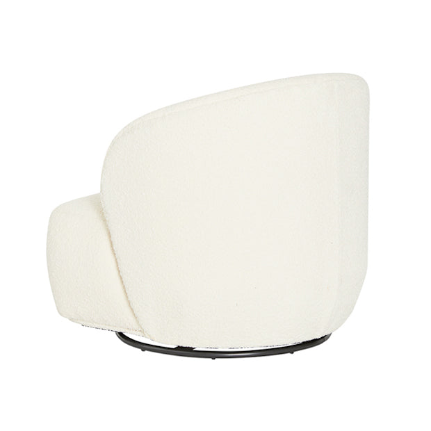 Boucle swivel club chair