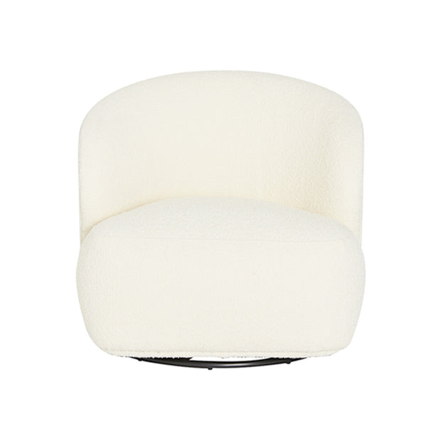Boucle swivel club chair