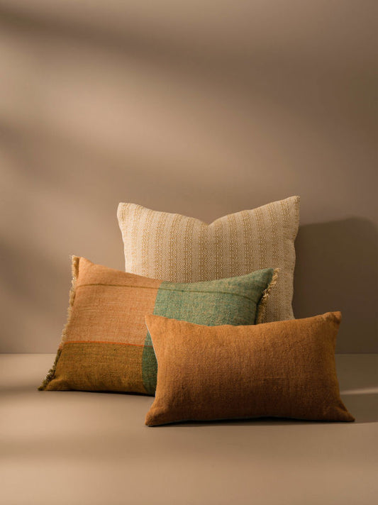 Basketweave cushion cover butternut 55cm