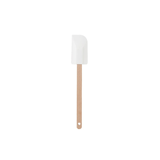 Wooden spatula with white silicone head small