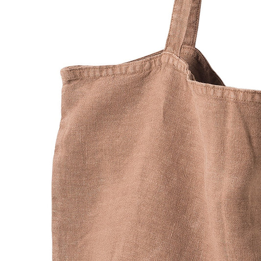 Washed linen tote bag tobacco