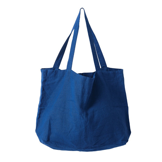 Linen tote bag cobalt blue