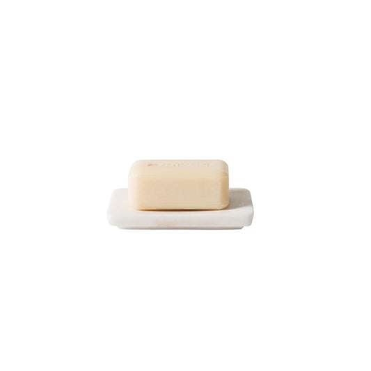 Rectangle marble soap dish white