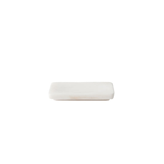 Rect marble soap dish white