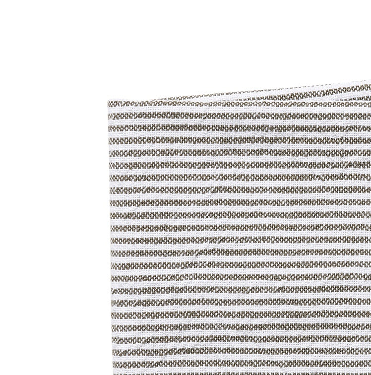 Striped washed cotton tea towel olive