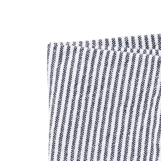 Striped washed cotton tea towel navy