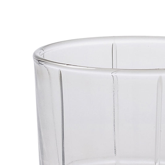 Grid glass tumbler clear