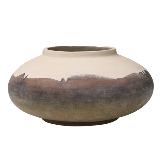 Carmen pot cream & brown 40cm