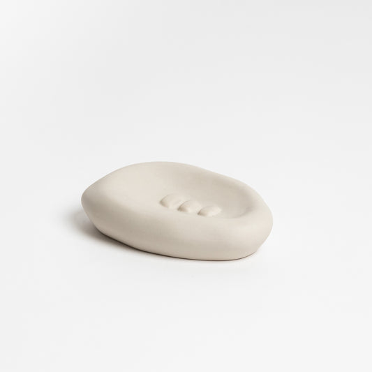 Ceramic organic shaped soap dish bone