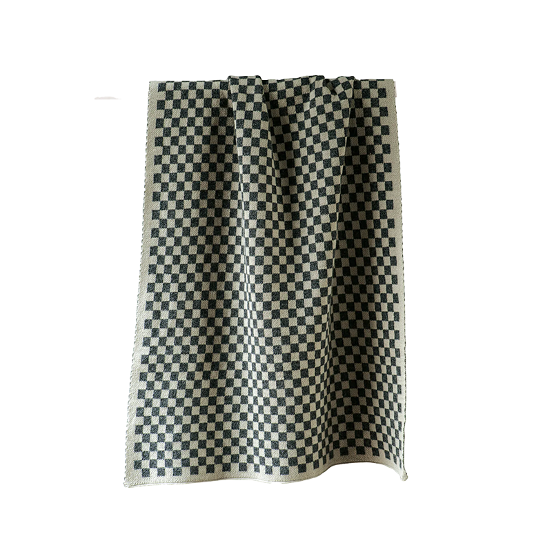 Check cotton hand towel graphite