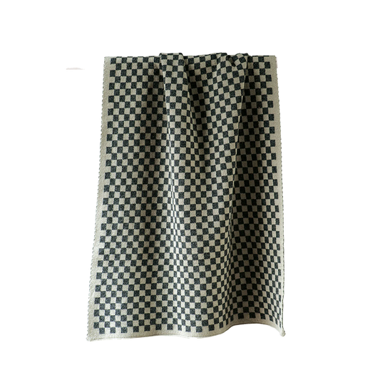 Check cotton hand towel graphite