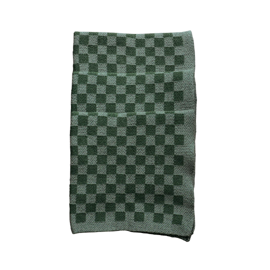 Set of 3 cotton cloths sage check