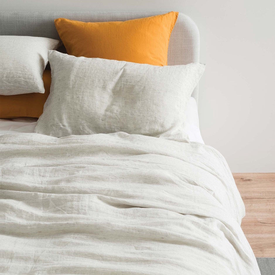 Pair of organic cotton pillowcases pinstripe