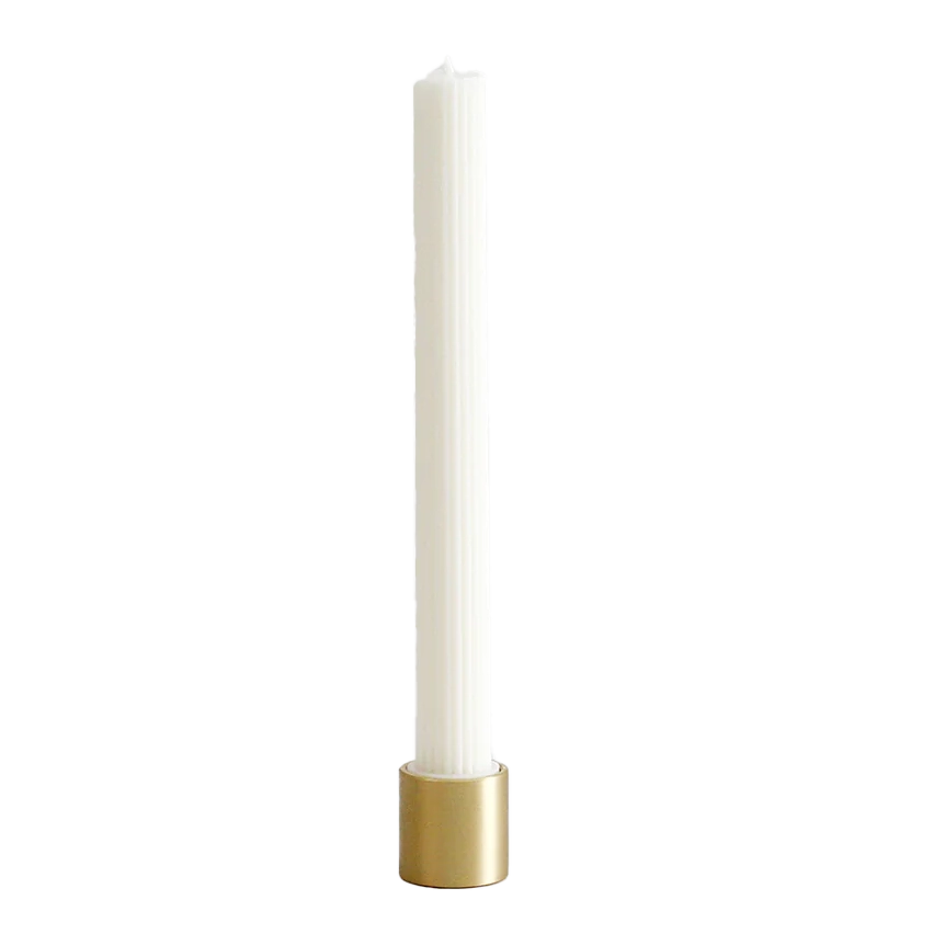 Column candleholder brass