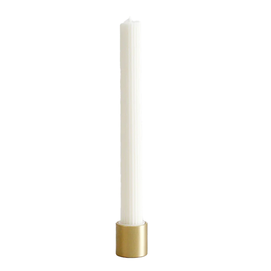 Column candleholder brass