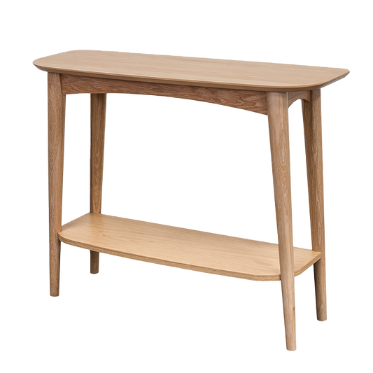 Scandi console table with shelf